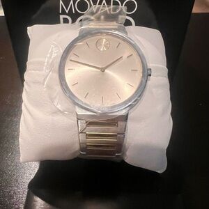 Movado Bold Horizon Swiss Quartz Two Tone Men's Watch NWB $795